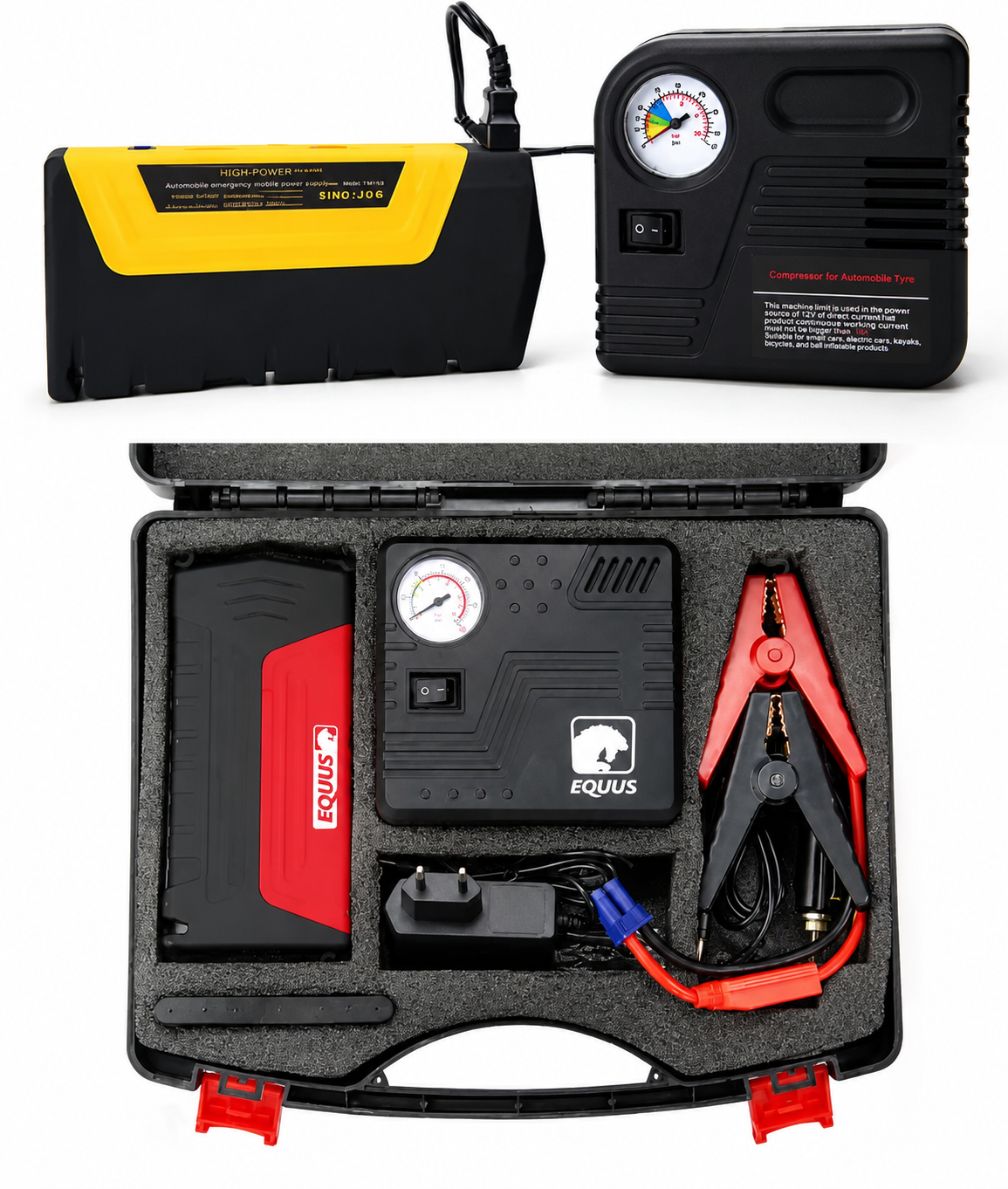 🚗 Kit Arrancador de Auto + Inflador de Neumáticos Portátil 2 en 1
