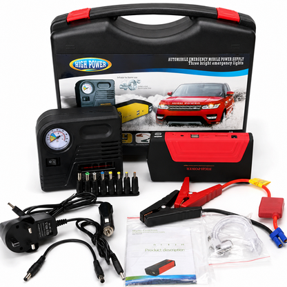 🚗 Kit Arrancador de Auto + Inflador de Neumáticos Portátil 2 en 1